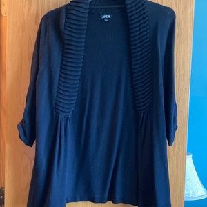 Apt 9 ruched collar and 3/4 sleeve black cardigan Large L